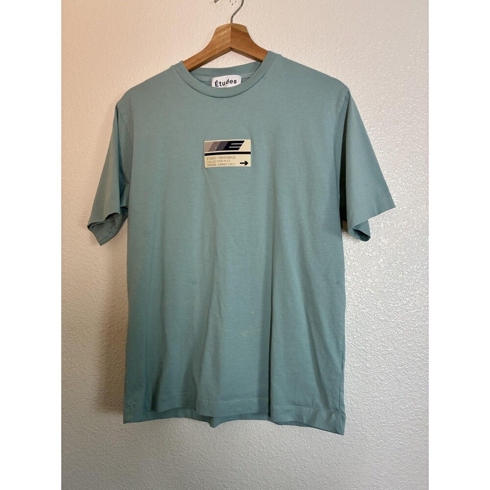 Études Shirt Mens Small Green Peripherie SS23 Graphic Tee Streetwear Logo